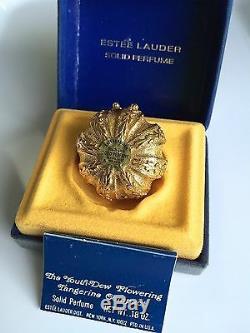 Estee Lauder Mandarine Avec Les Jeunes-dew Solide Parfum Compact En 1972 Orig Box Rare
