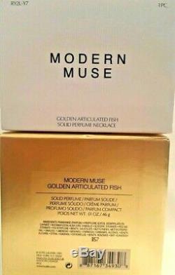 Estee Lauder Moderne Muse D'or Articulé Poisson Parfum Solide Collier Nouveau