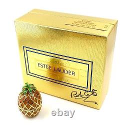 Estee Lauder New Old Stock Autographié Par Bob Conte Compact Golden Ananas