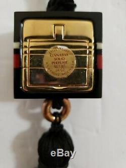 Estee Lauder Parfum Cinnabar Solide Lucite Collier Compact Avec Pompons Rare