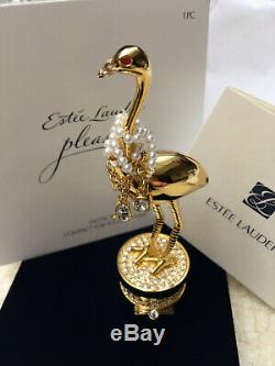 Estee Lauder Parfum Pleasures Massif En Bois Exotique Oiseau D'or Compact Neuf Dans La Boîte