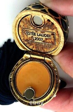 Estee Lauder Parfum Solide Compact en Forme de Calebasse Bijoutée Motif Paisley Joli pour les Fêtes.