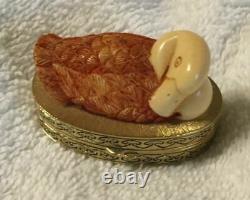Estee Lauder Perfume Solide Compact 1982 Ivory Series Nesting Canard Menthe Cond