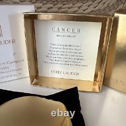 Estee Lauder Poudrier Compact en Poudre Dorée pour le Cancer, Neuf dans sa boîte avec de la Poudre