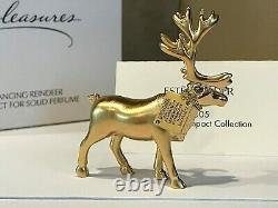 Estee Lauder Prancing Reindeer Perfume Compact 2005 Mint Dans Les Deux Boxes Full