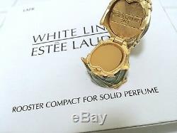 Estee Lauder Rooster Compact Avec Parfum Solide En Lin Blanc À Orig. Boites Rare