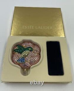 Estee Lauder Toute l'agitation Compact poudre pour colibris 2001 Cristal orné de bijoux NIB