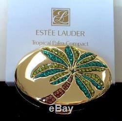 Estee Lauder Tropical Palm Powder Compact Cristaux Autrichiens Inorig. Box Rare Nouveau