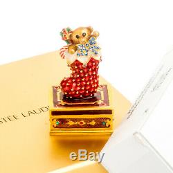 Holiday Stocking Estee Lauder Parfum Solide Compact Jay Strongwater Les Deux Boîtes