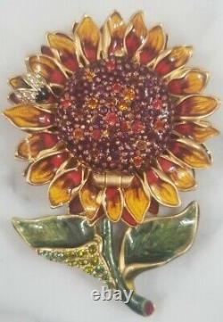 Jay Strongwater Estee Lauder Automne Automne Sunflower Boîte de Compact de Parfum Floral