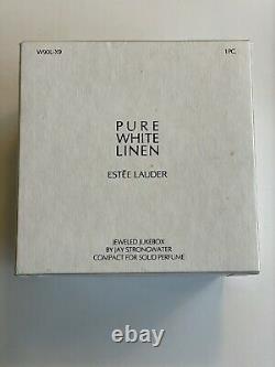 Jay Strongwater Pour Estée Lauder Solid White Linen Parfum Compact Jukebox