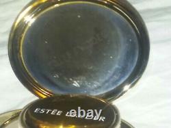 Jg-138 Estee Lauder Jeweled Lady's Powder Compact Vintage Ovale Très Joli