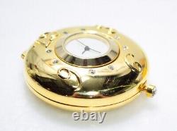 Montre de poche en or ton rhinestone rond compact de poudre ESTEE LAUDER RARE Nouveau