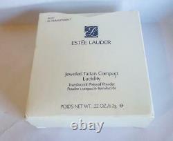 Nib 2006 Estee Lauder Crystal Red Jeweled Tartan Lucidity Powder Compact