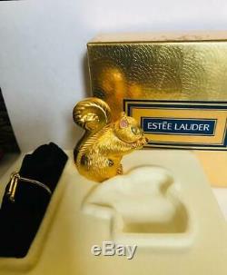Nib Complet 1998 Estée Lauder Connaître Ecureuil Parfum Solide Compact Original Box