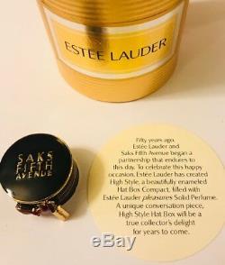 Nib Complet / Non Utilisé 1998 Estee Lauder Boîte À Chapeau De Style Élevé Pleasures Parfum Solide