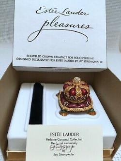 Nib Estee Lauder Jay Strongwater Crown Solide Parfum Compact Orig. Des Boites