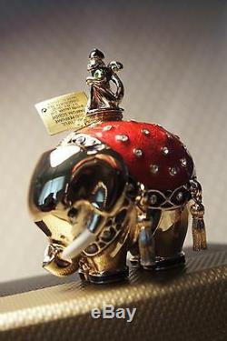 Parfum Solide Estee Lauder Compact Bejeweled Elephant 2005 Nouveaux Coffrets + Carte Rare