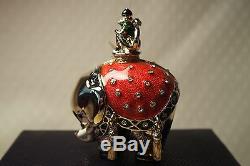 Parfum Solide Estee Lauder Compact Bejeweled Elephant 2005 Nouveaux Coffrets + Carte Rare