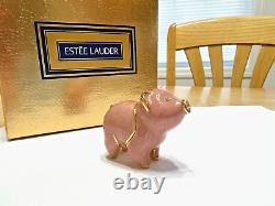 Rare Estee Lauder 1998 Debout Belle Cochon Solide Parfum Compact Émail Mib