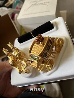 Rare Estee Lauder 2003 Gilded Stagecoach Solid Parfum Compact Nouveaux Plaisirs Wow