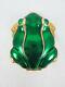 Rare Estee Lauder Green Enamel Leap Frog Compact Box Lucidity Poudre Pressée