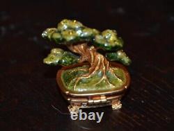 Rare Jay Strongwater Estee Lauder Chinoiserie Bonsai Tree Cristal Émail Compact