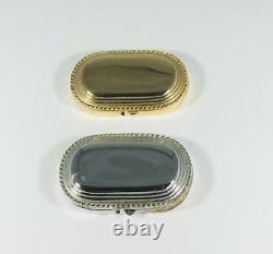 Set Of 1980s Prototypes Estee Lauder Gold & Silver Oval Compacts Pour Parfums Solides