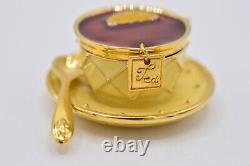 Tasse à thé Estee Lauder Compacte de Parfum Solide VIDE Prototype en Or 1998.
