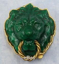 Très Rare Estee Lauder Dynasty Green Lion 1973 Parfum Solide Compact