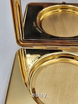 Véritable Édition Limitée de Miroir Compact Rectangulaire Vintage Estee Lauder