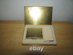 Vintage Estee Lauder Compact Poudre Pressée Enveloppe Dorée Avec Boîte Et Sac D'origine