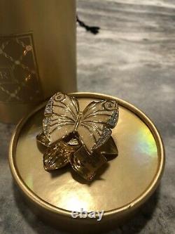 Vintage Estee Lauder Enchanted Papillon Parfum Solide Compact Avec Boîte Belle