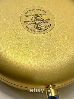 Vintage Menthe-guardian Angle- Sculpture D'or- Cristal Encrusted Maquillage Compact